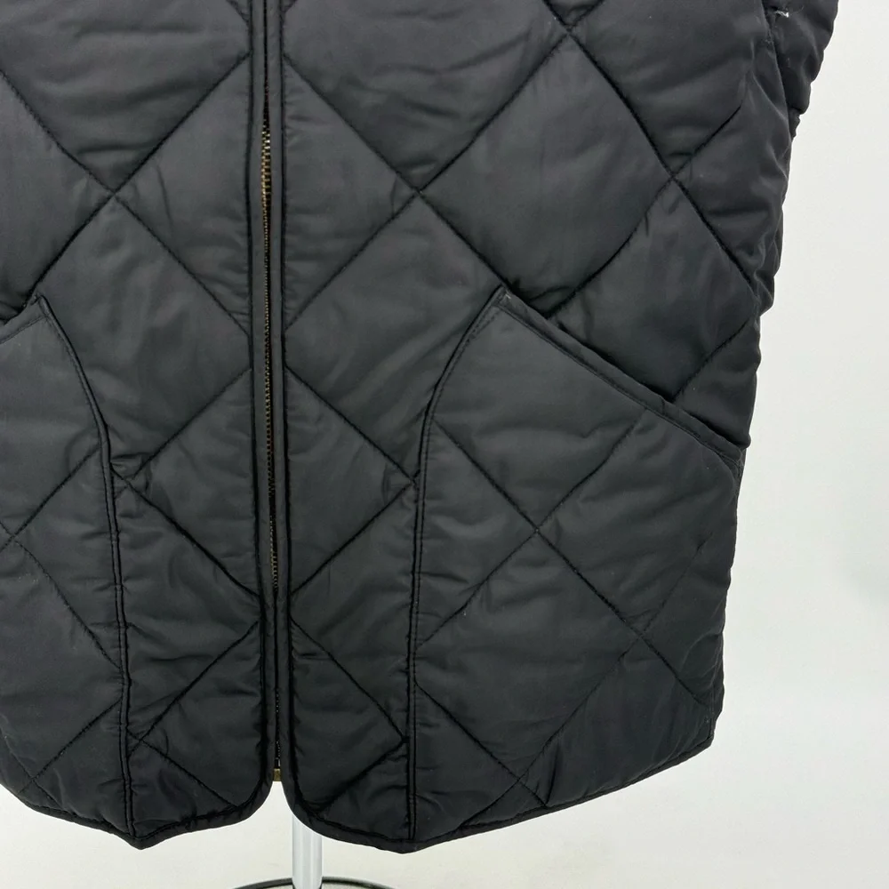 J.Crew Outerwear Quilted Puffer Vest Authentic Full Zip Black &‎ Olive Men’s XL
